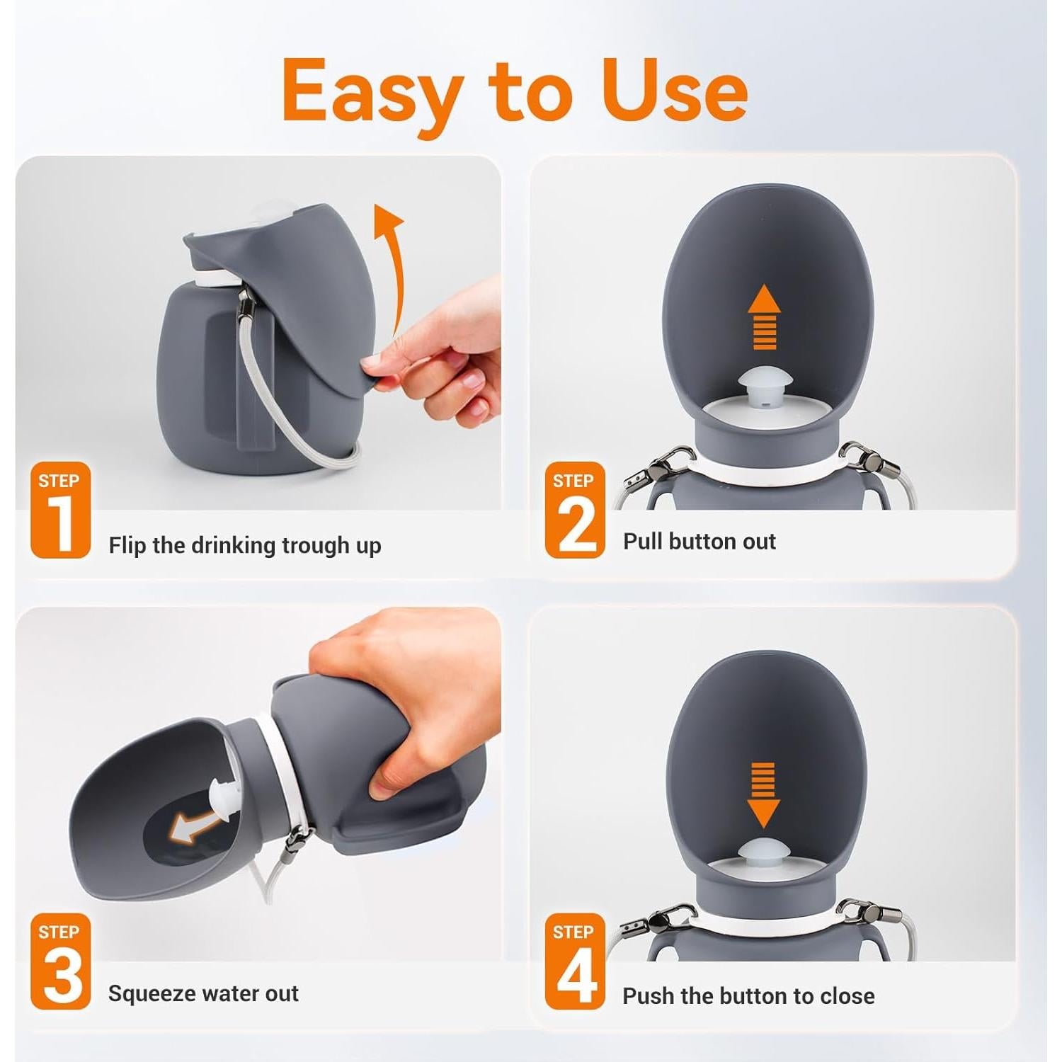 Botella de Agua para Perros Billionchains 800 ml Plegable