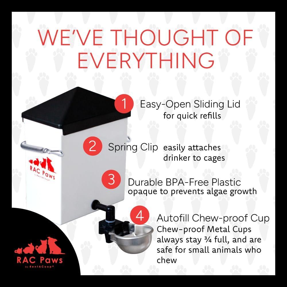Bebedero Automático RentACoop 64oz (2L) para Mascotas Pequeñas