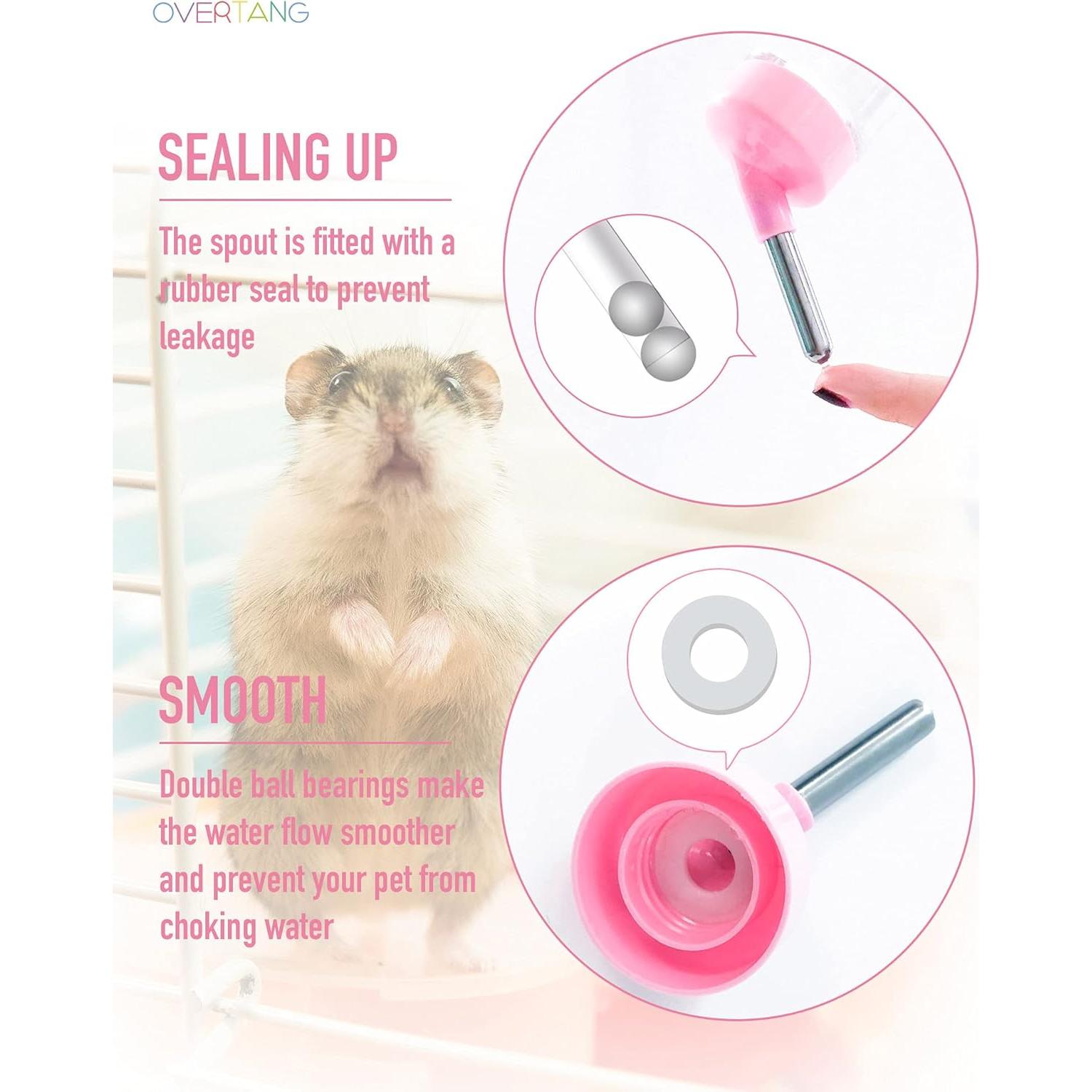 Botella de Agua Sin Goteo OVERTANG 125ml para Cobayas y Roedores