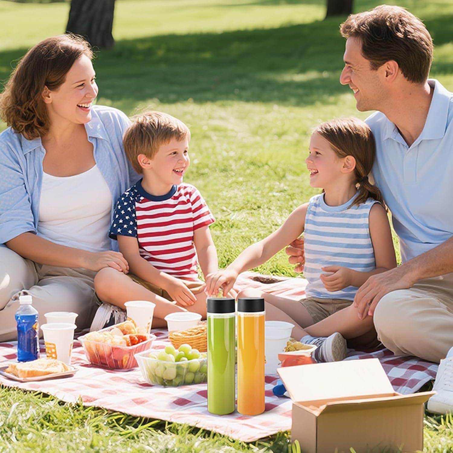 Paquete de 12 botellas de jugo PET 500 ml con tapa negra