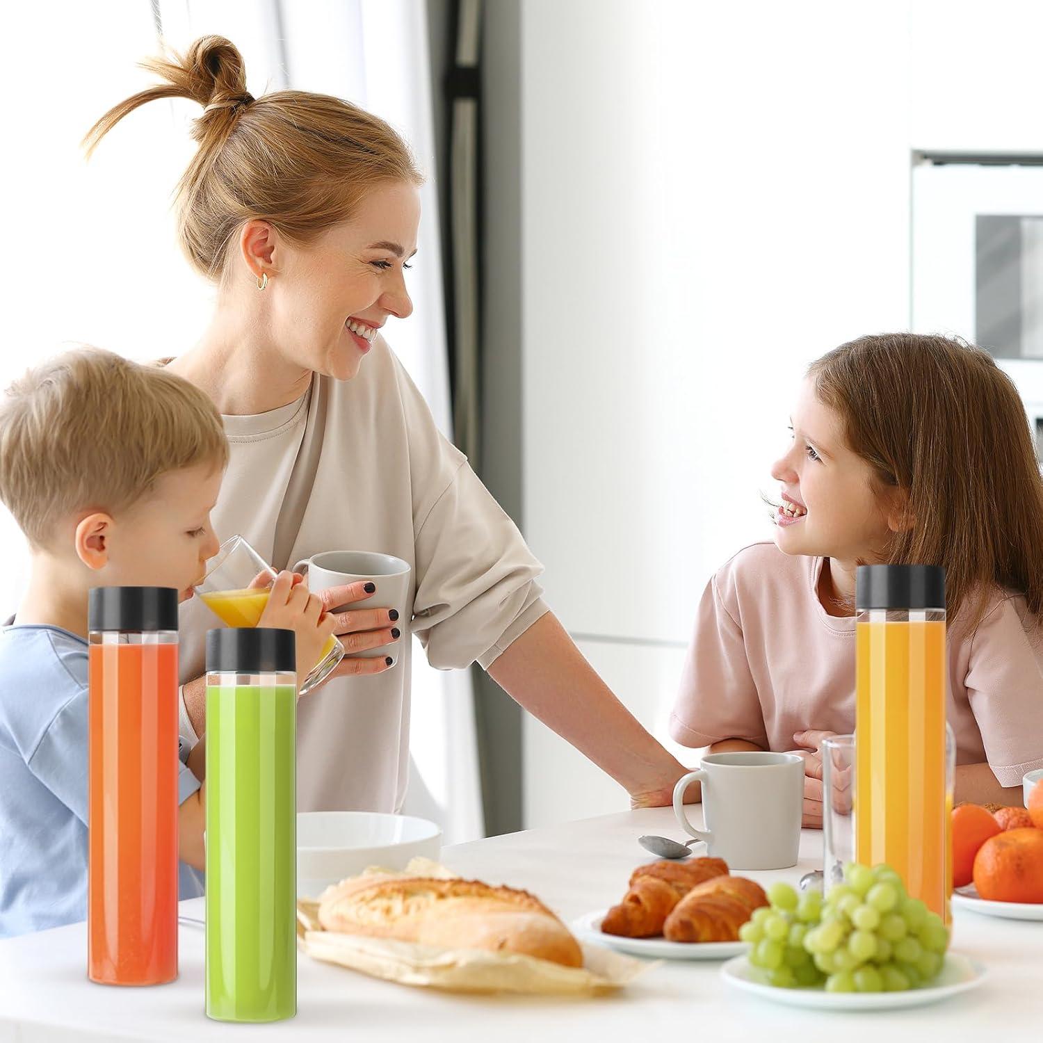 Paquete de 12 botellas de jugo PET 500 ml con tapa negra