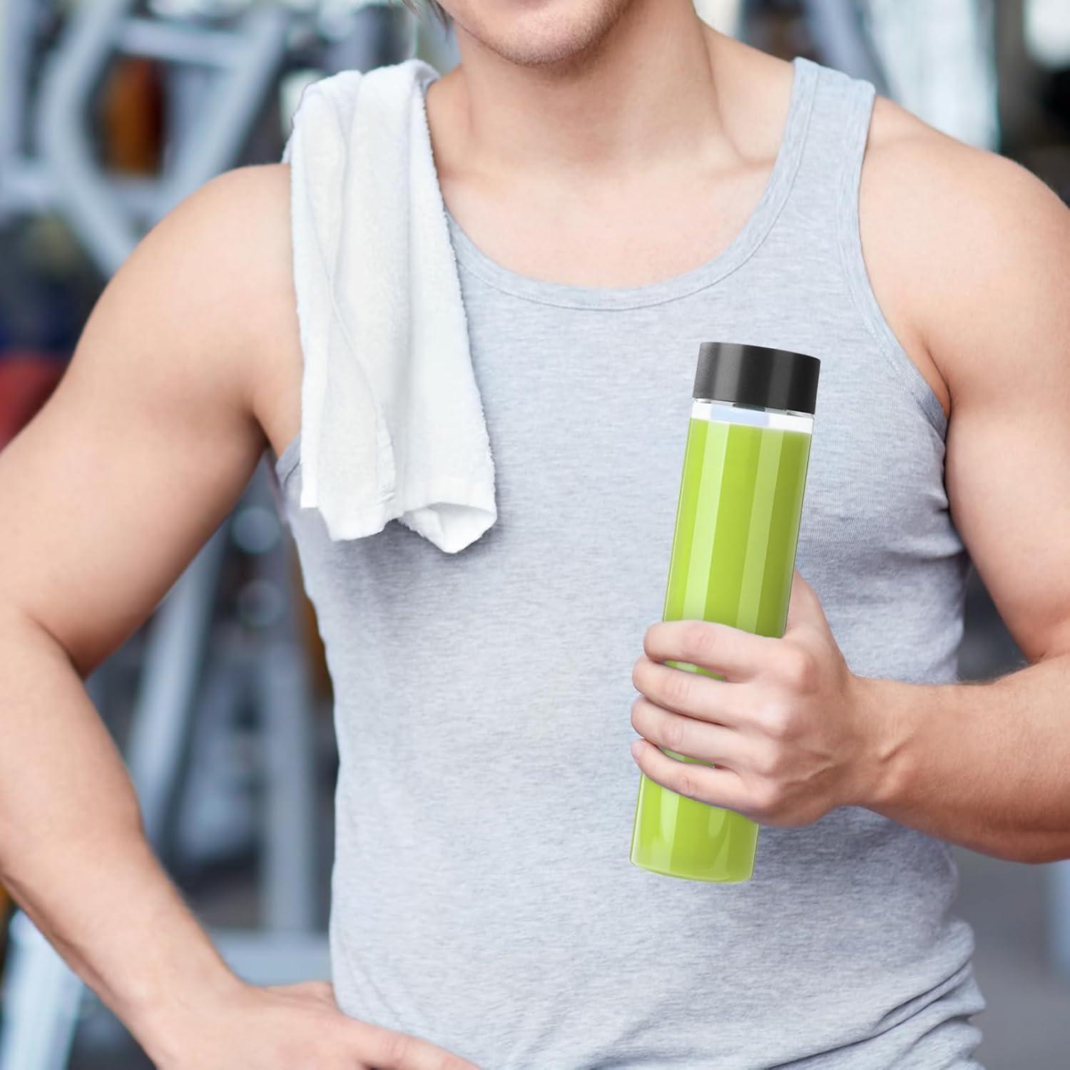 Paquete de 12 botellas de jugo PET 500 ml con tapa negra