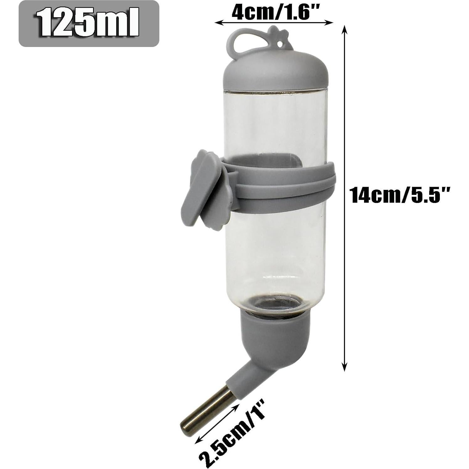 Botella de Agua Sin Goteo GKYZBB 125ml para Hámsters y Cobayas