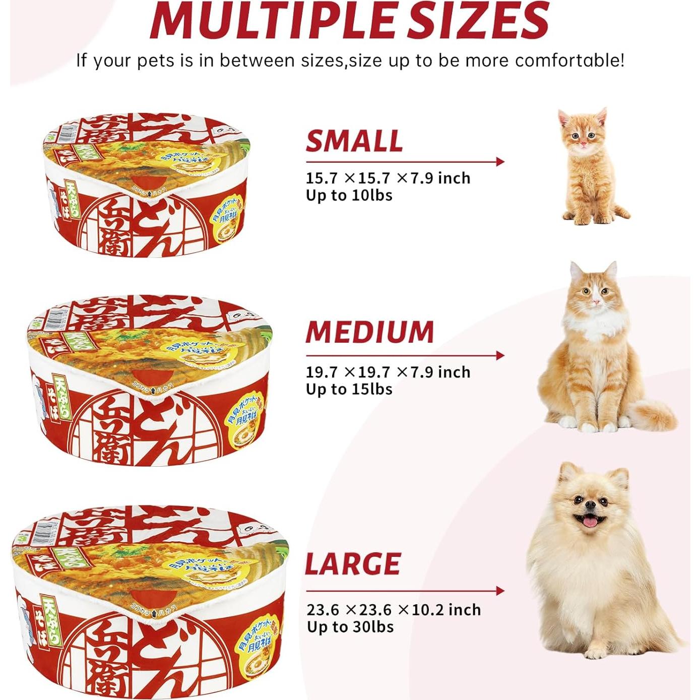 Cama para Perros y Gatos Ramen Noodle 50x50cm Antideslizante