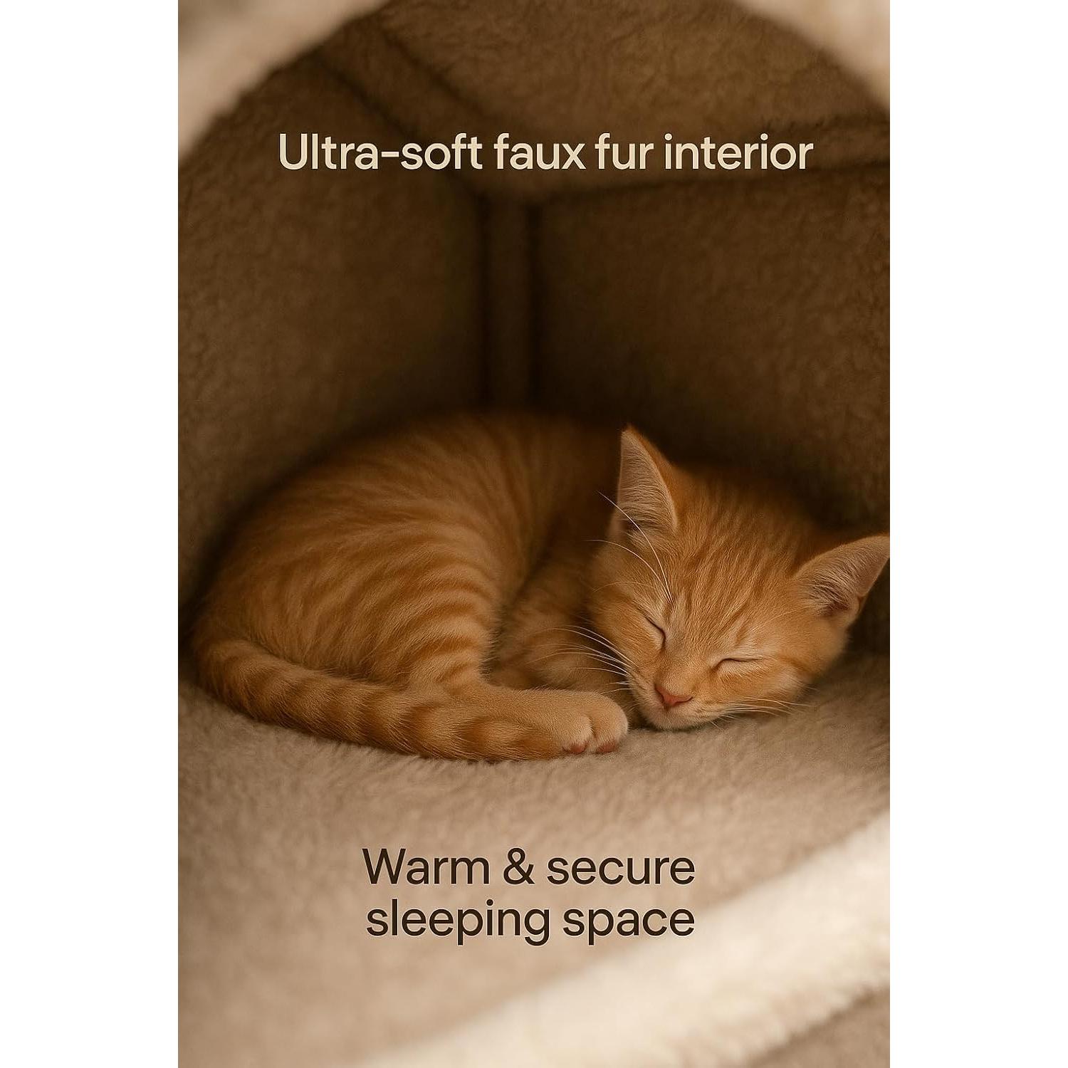 Cama Cueva para Gatos Chengdu - Grande, Desmontable y Lavable