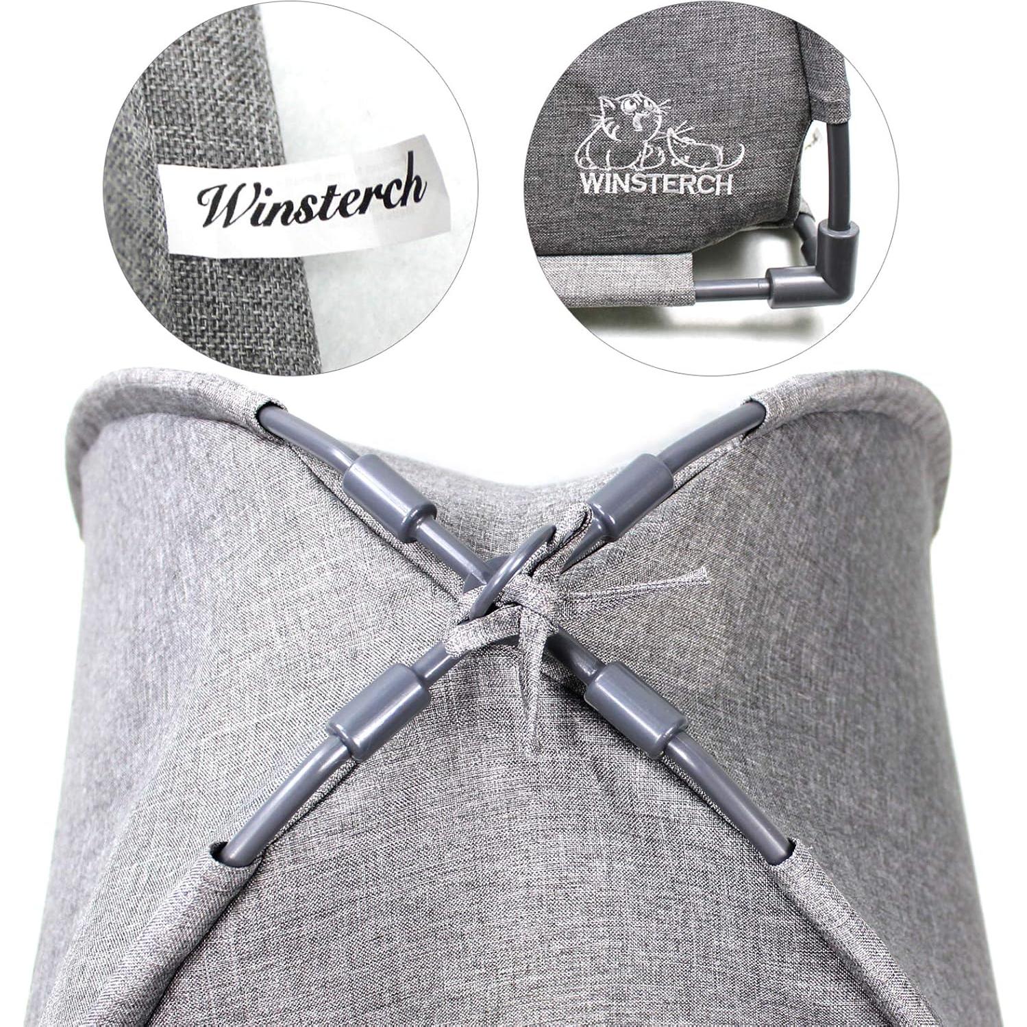 Cama Cueva para Gatos Winsterch Gris 46.99x46.99x40.13 cm