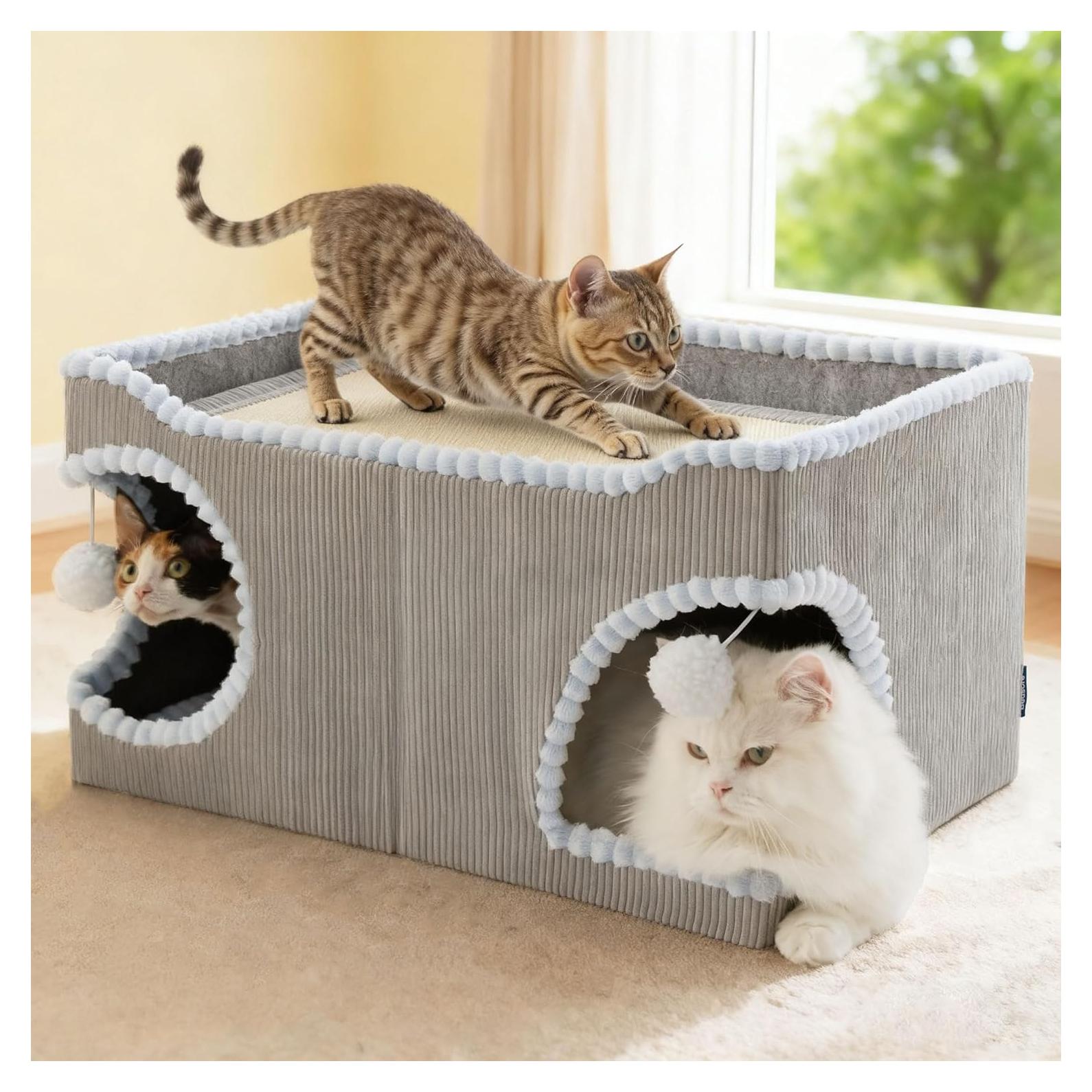 Casa para Gatos Bedsure Extra Ancha con Almohadilla de Sisal 60cm