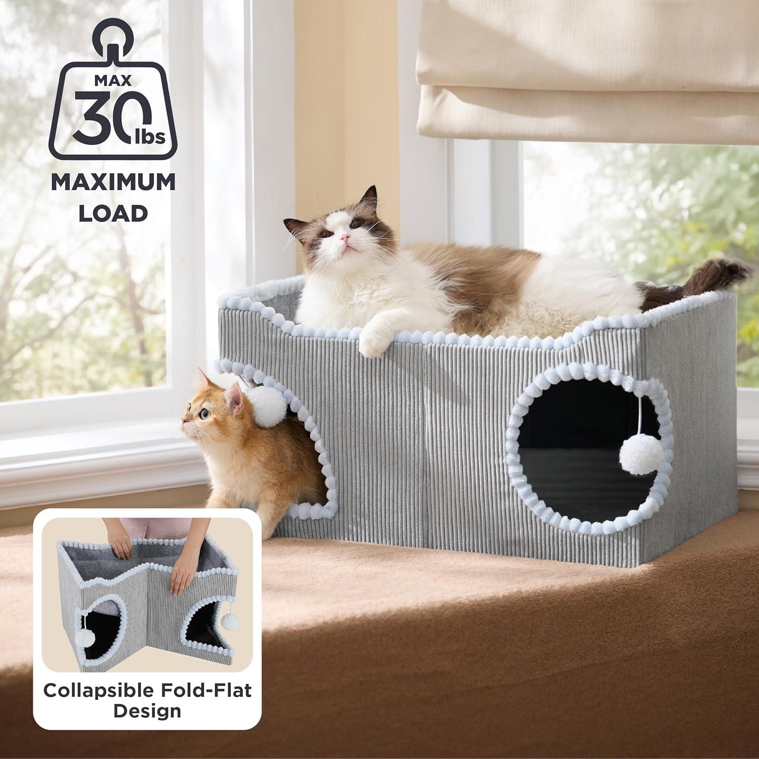 Casa para Gatos Bedsure Extra Ancha con Almohadilla de Sisal 60cm