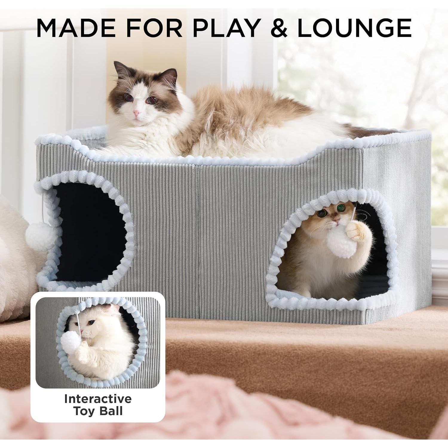 Casa para Gatos Bedsure Extra Ancha con Almohadilla de Sisal 60cm