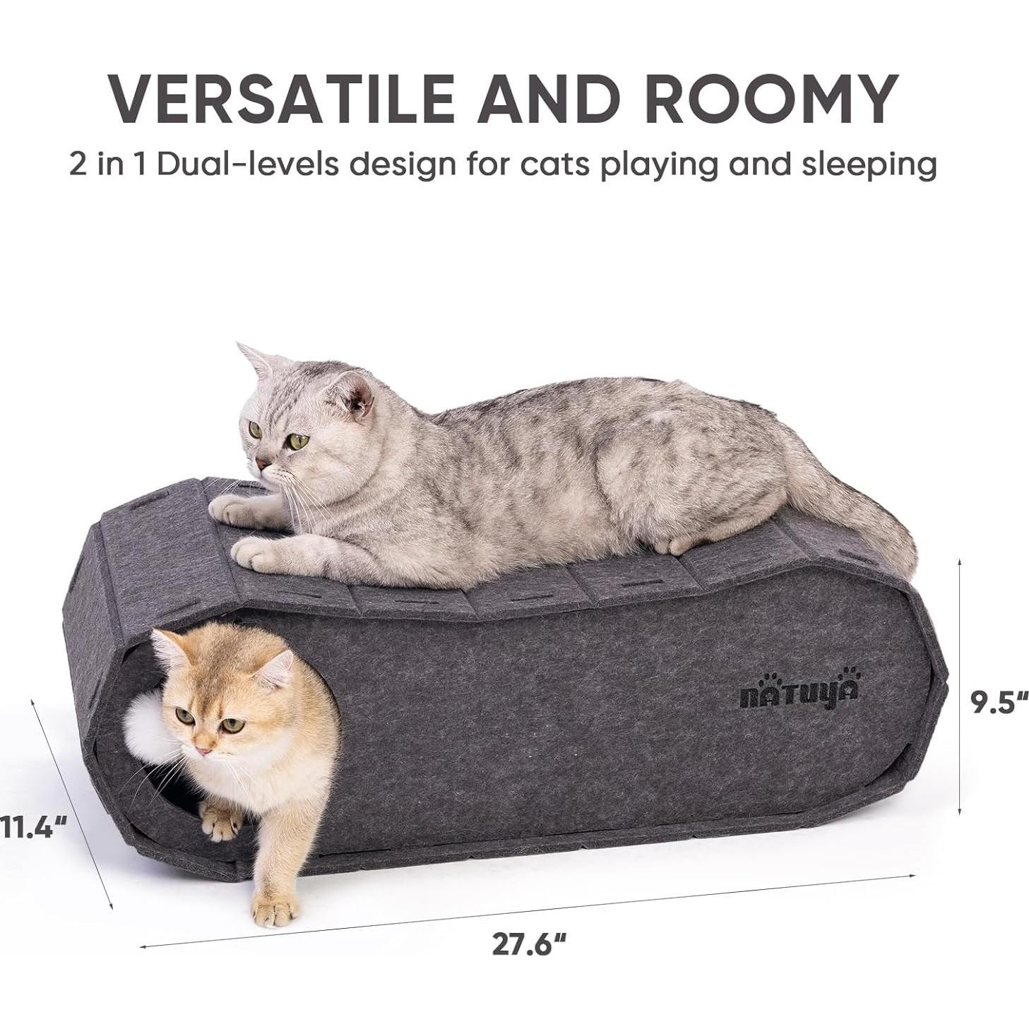 Cama Cueva Grande para Gatos NATUYA con Bola de Juguete