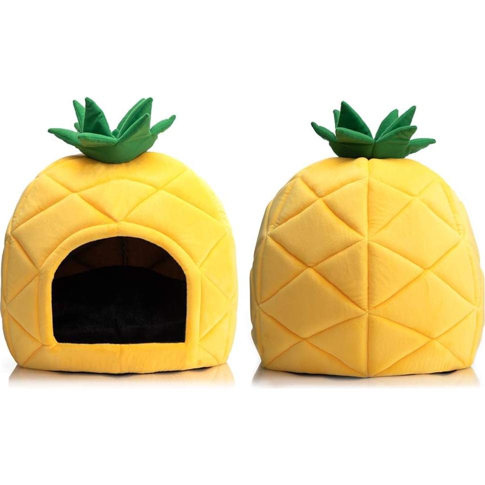 Cama para Mascotas Hollypet en Forma de Piña Amarilla 38x38 cm