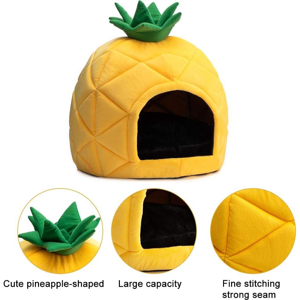 Cama para Mascotas Hollypet en Forma de Piña Amarilla 38x38 cm