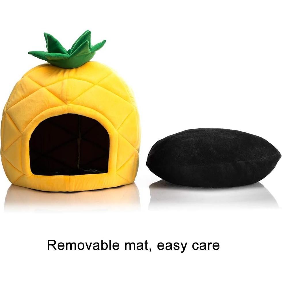 Cama para Mascotas Hollypet en Forma de Piña Amarilla 38x38 cm