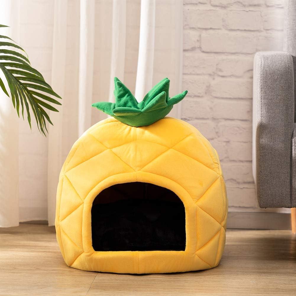 Cama para Mascotas Hollypet en Forma de Piña Amarilla 38x38 cm