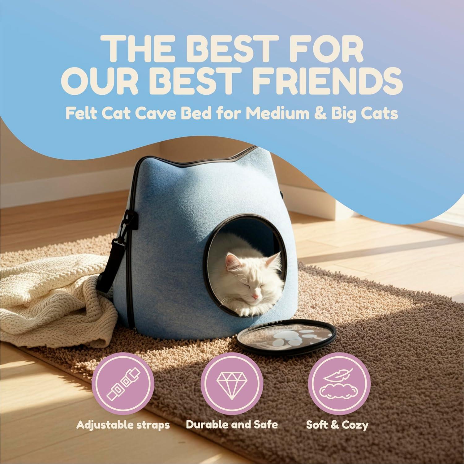 Cueva para Gatos Barviana - Cama de Fieltro Plegable 38cm