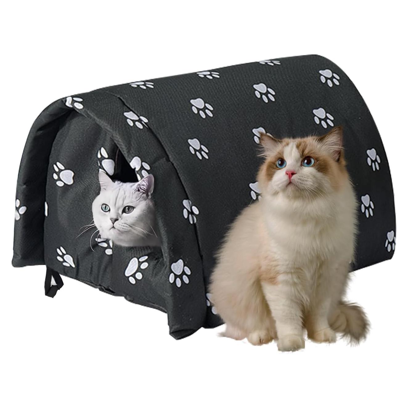 Casa para Gatos de Exterior QAVILFLY Impermeable Plegable 48x36cm