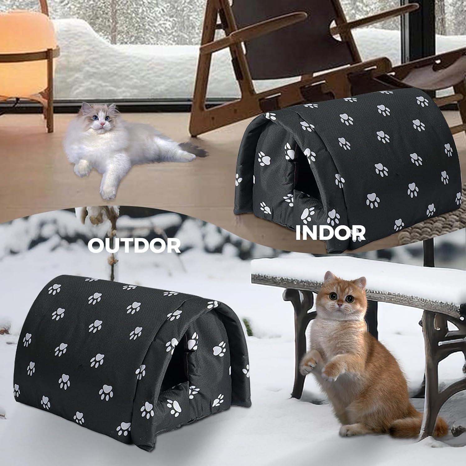 Casa para Gatos de Exterior QAVILFLY Impermeable Plegable 48x36cm