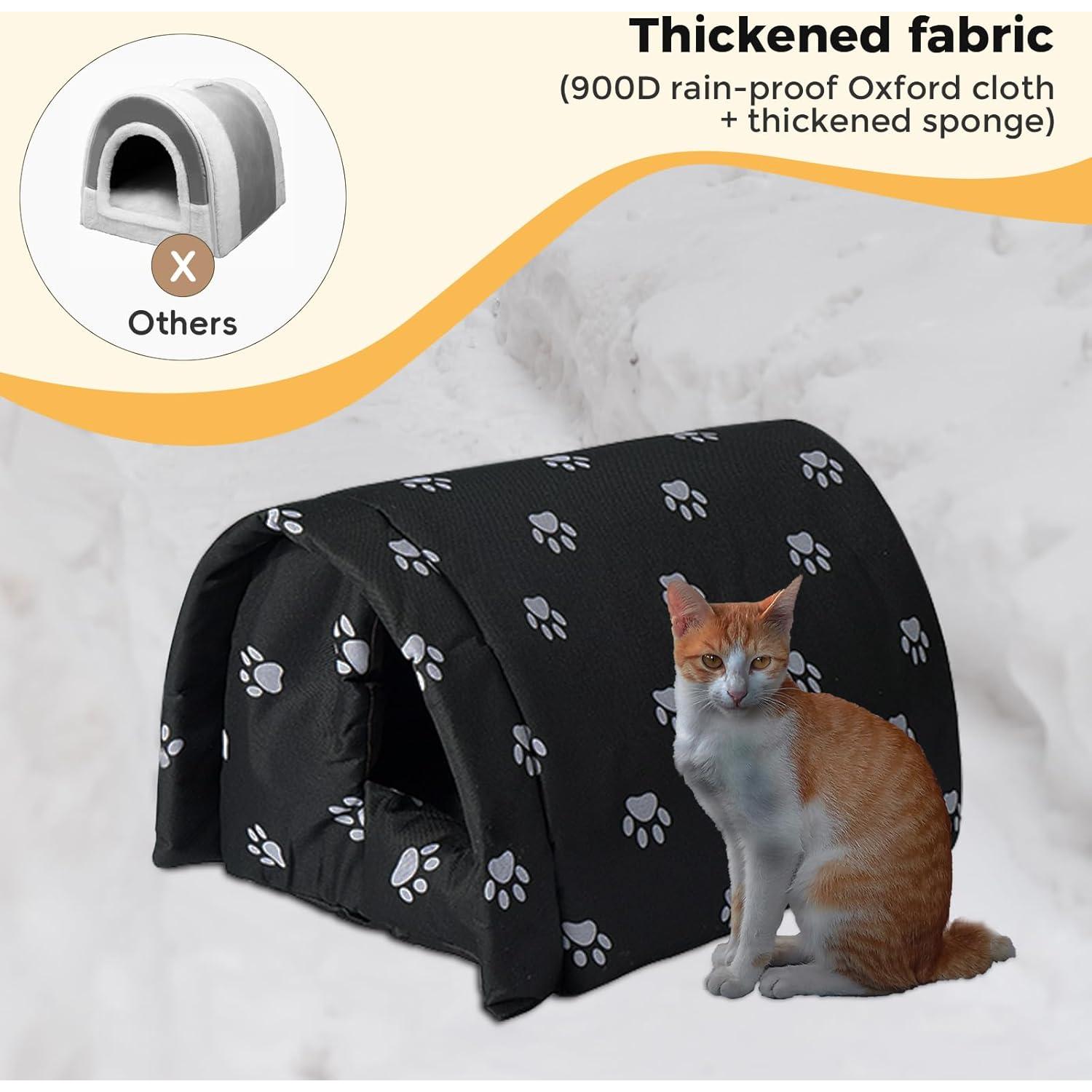 Casa para Gatos de Exterior QAVILFLY Impermeable Plegable 48x36cm