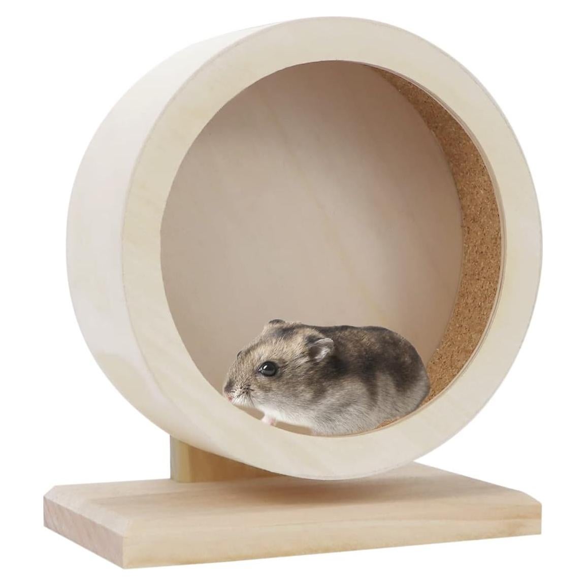 Rueda de Ejercicio para Hámster Wontee Madera Silenciosa 15.5cm