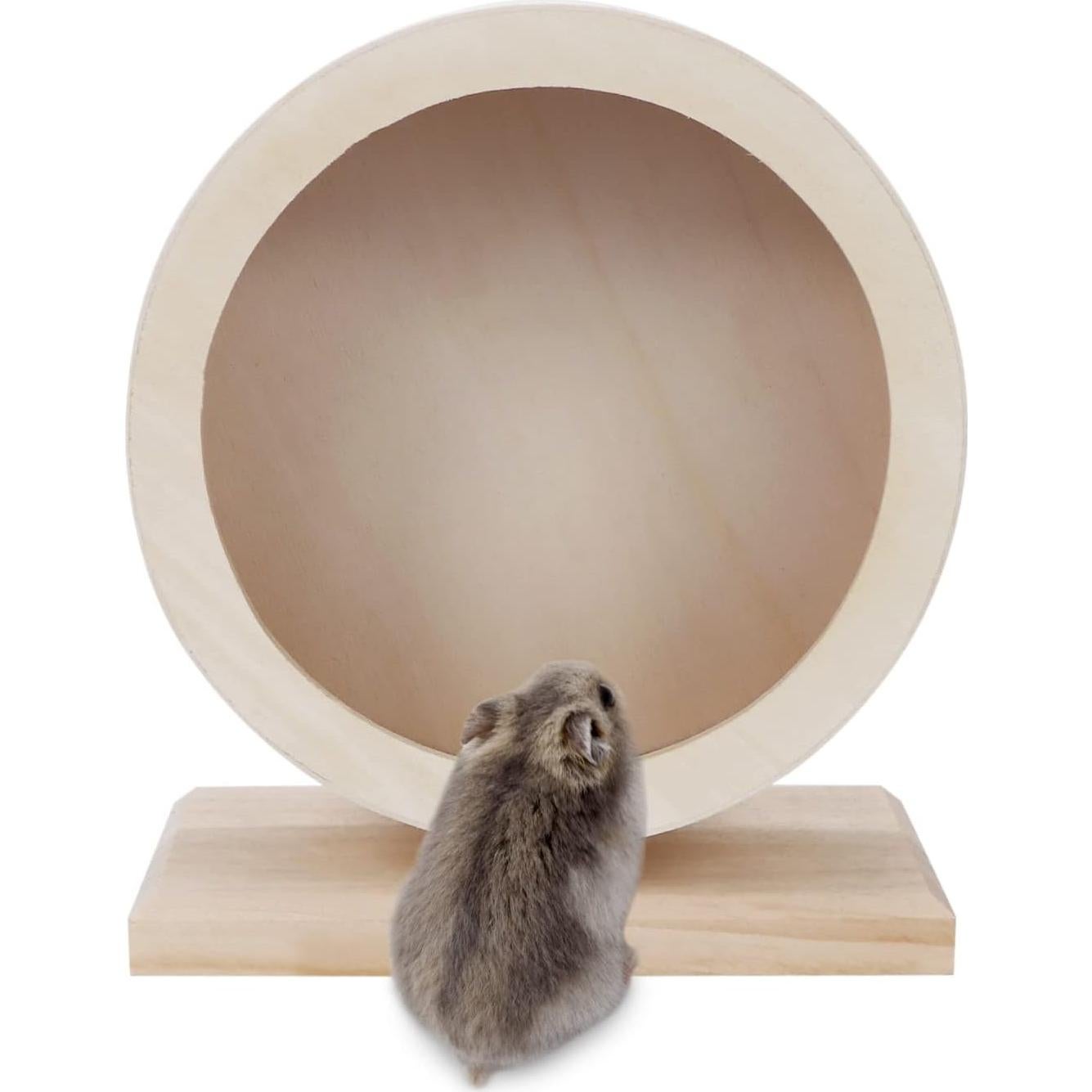 Rueda de Ejercicio para Hámster Wontee Madera Silenciosa 15.5cm