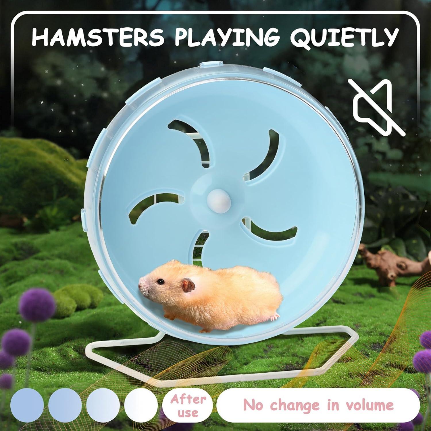 Rueda de Hámster Silenciosa Yitexin 21.5 cm Ajustable Azul