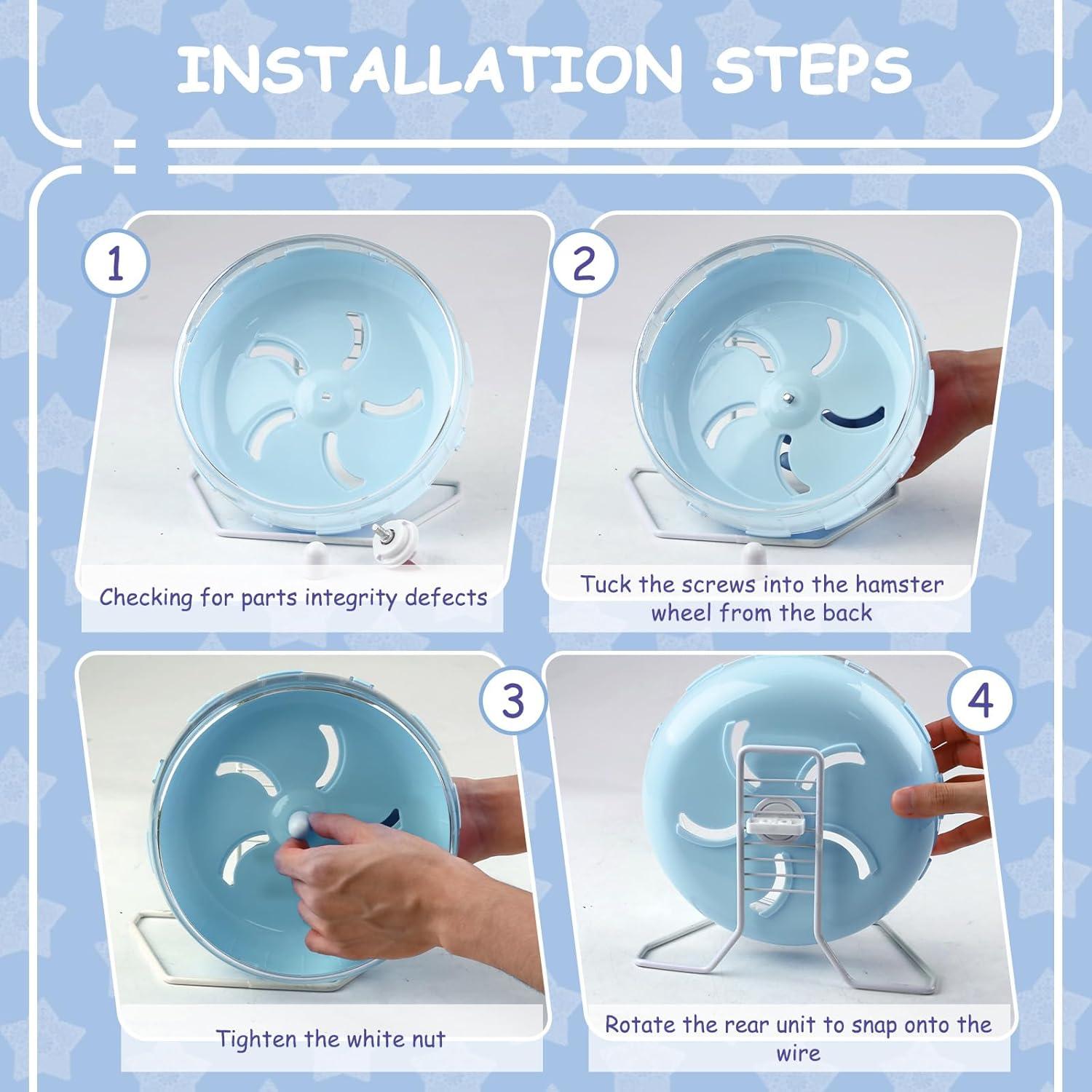 Rueda de Hámster Silenciosa Yitexin 21.5 cm Ajustable Azul