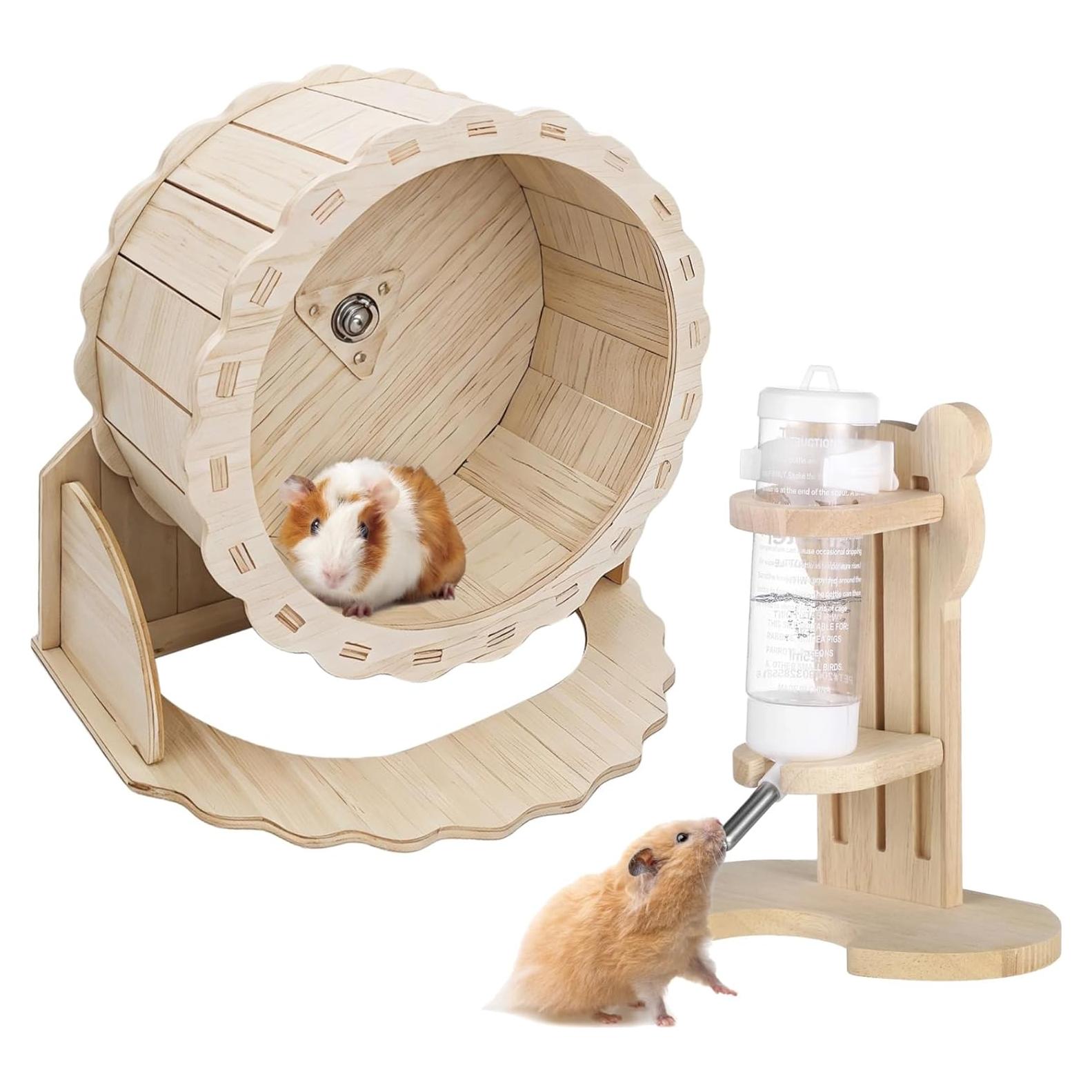 Juego de Rueda de Hámster y Botella de Agua OMISTAR 21.8 cm