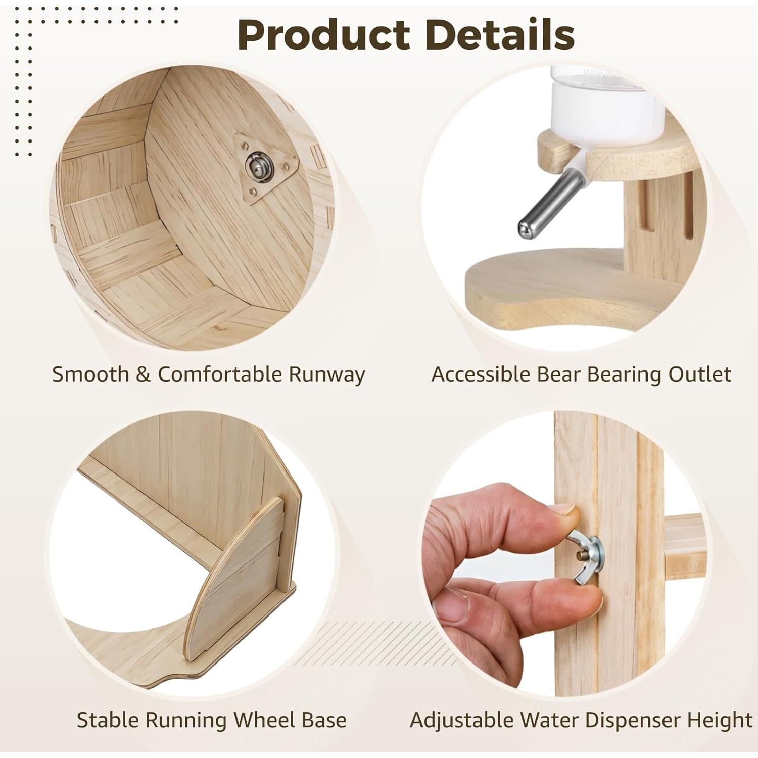 Juego de Rueda de Hámster y Botella de Agua OMISTAR 21.8 cm