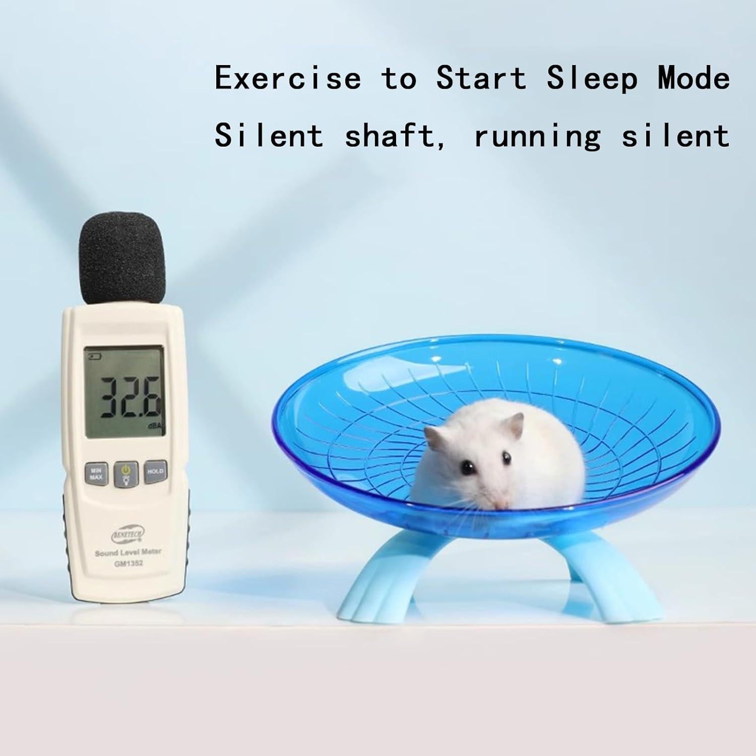 Rueda de Correr Silenciosa NIhtian para Hámster 30 cm Azul