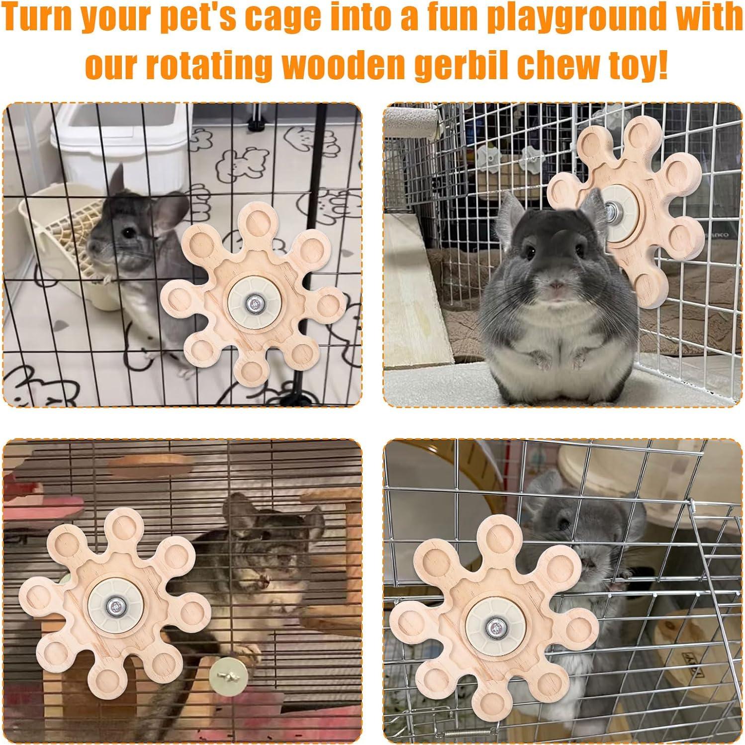 Juguete de Masticar de Madera Natural 16 cm para Chinchillas y Hámsters