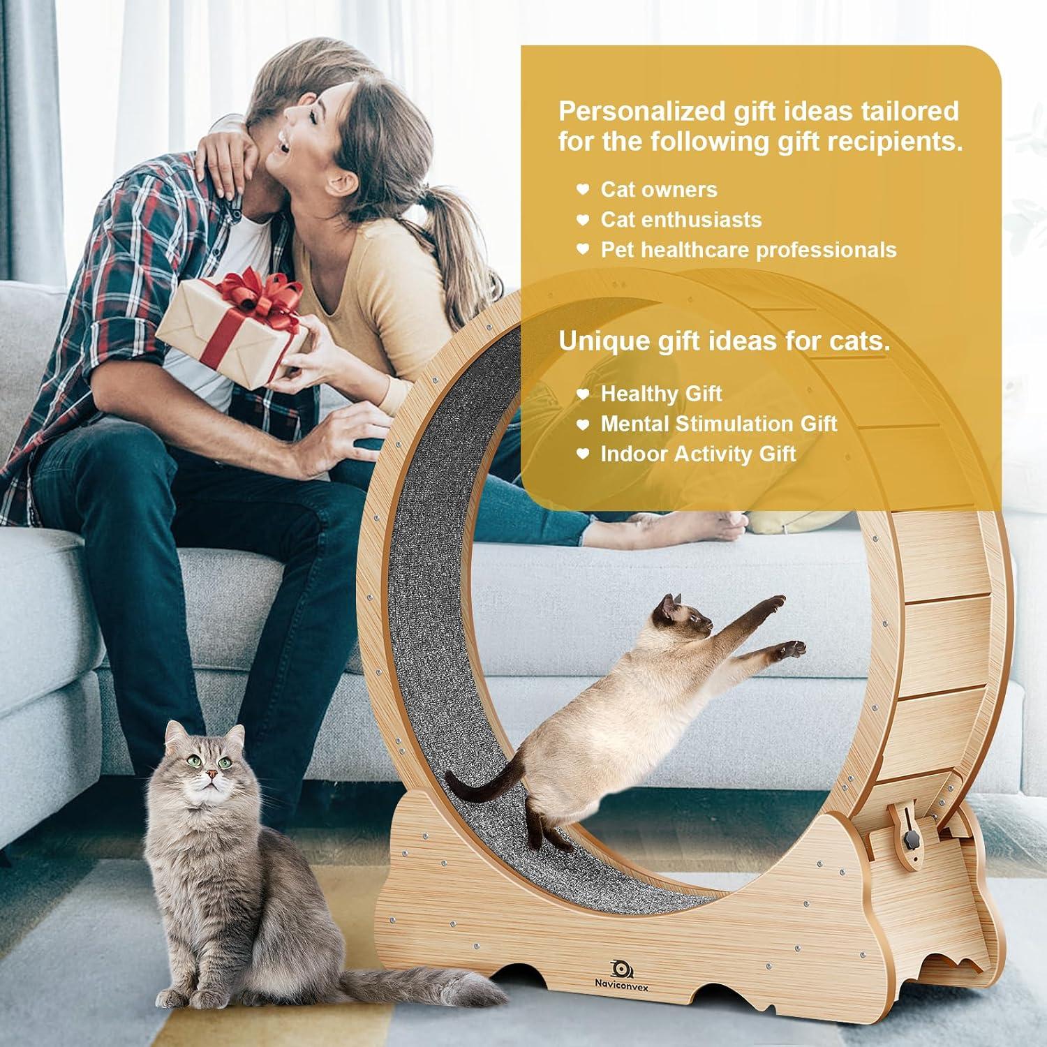 Rueda de Ejercicio para Gatos XL Naviconvex 114 cm Madera