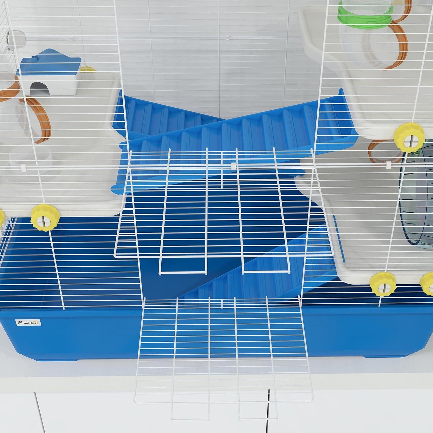 Jaula para Hámster PawHut 4 Niveles con Accesorios 77.9x45cm