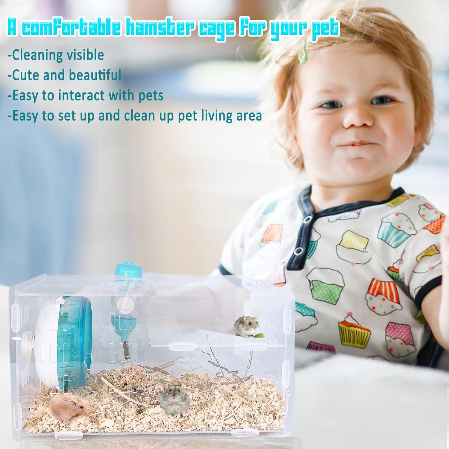 Jaula para Hámster Enano Kathson Acrílica Azul 31.75x16.5x17.4cm