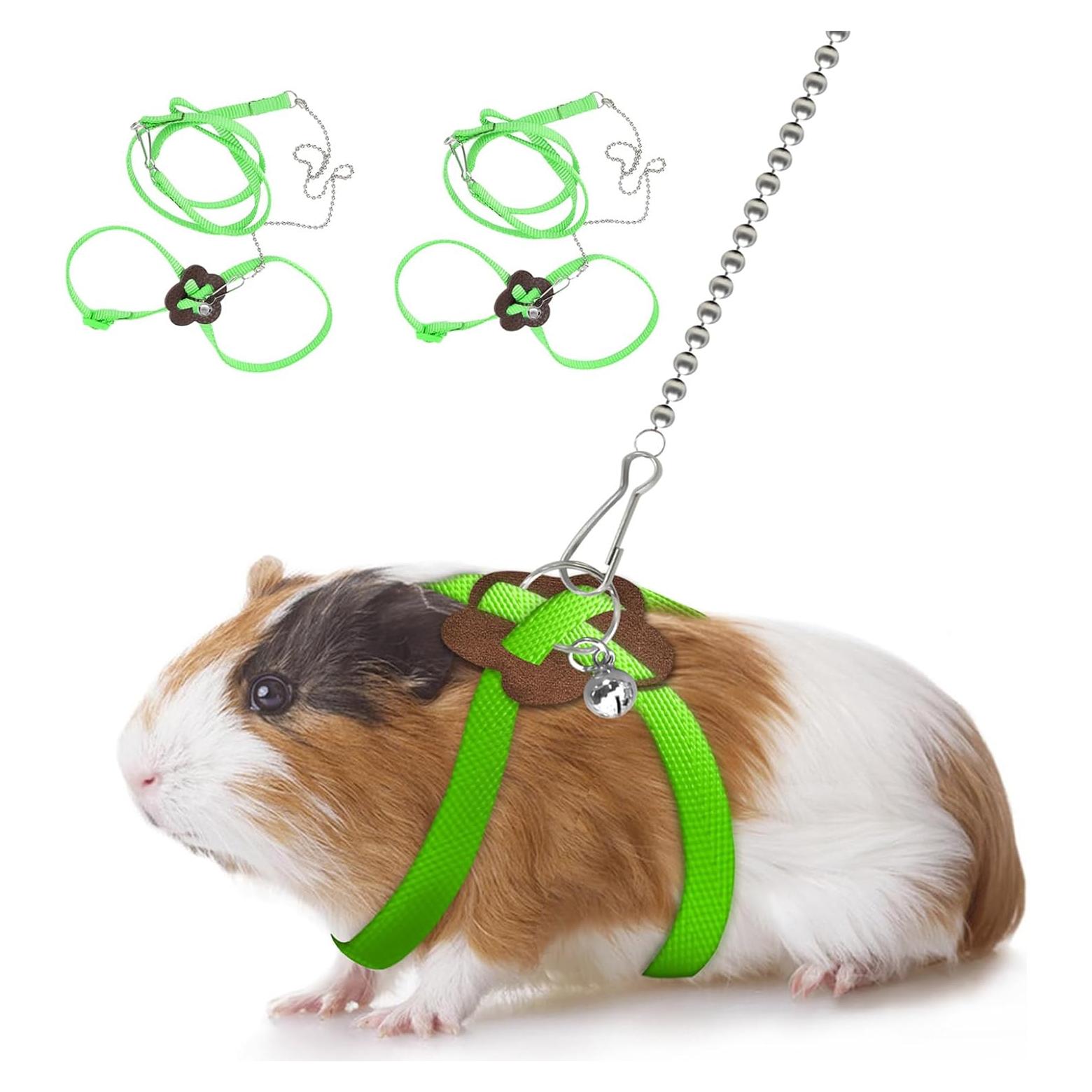 Arnés Ajustable para Hámster y Conejo HOKABLE Verde 120 cm