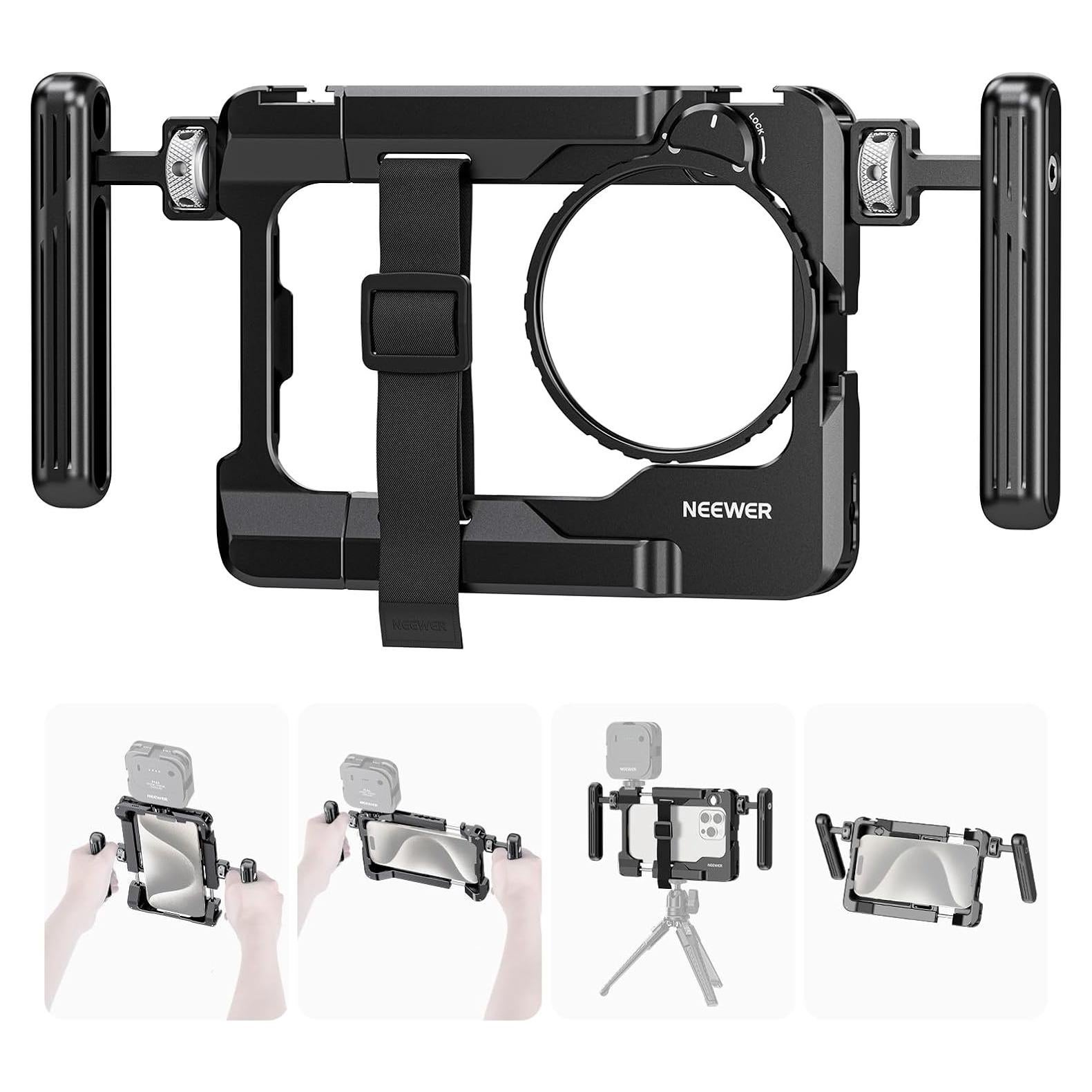 Soporte de Video NEEWER para Smartphone con Mangos 360°