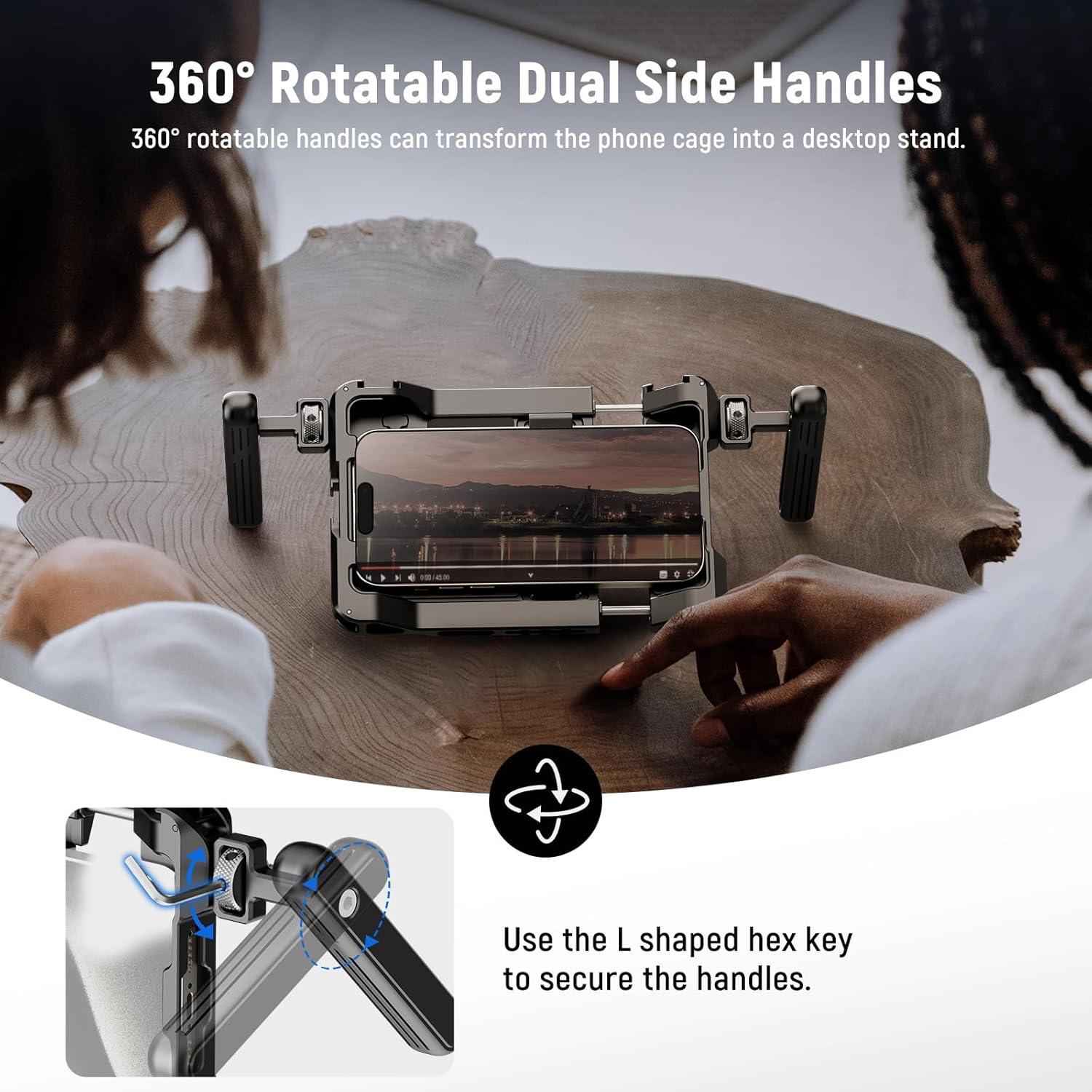 Soporte de Video NEEWER para Smartphone con Mangos 360°