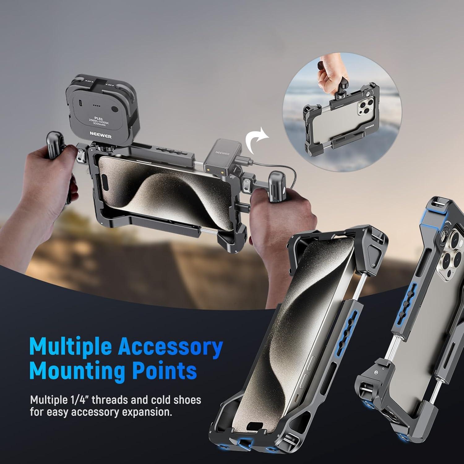 Soporte de Video NEEWER para Smartphone con Mangos 360°