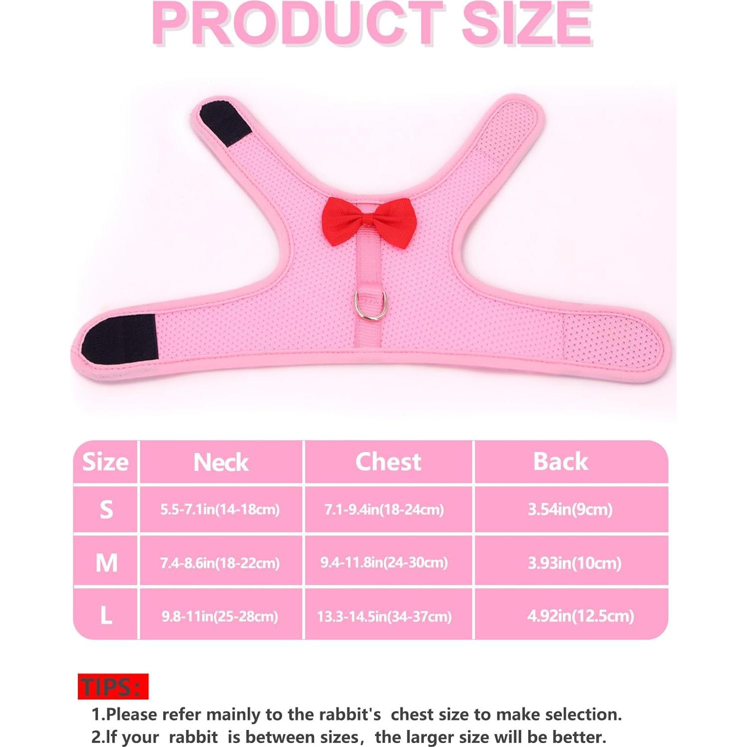 Conjunto Arnés y Correa para Conejo Cyhaen Rosa M Transpirable
