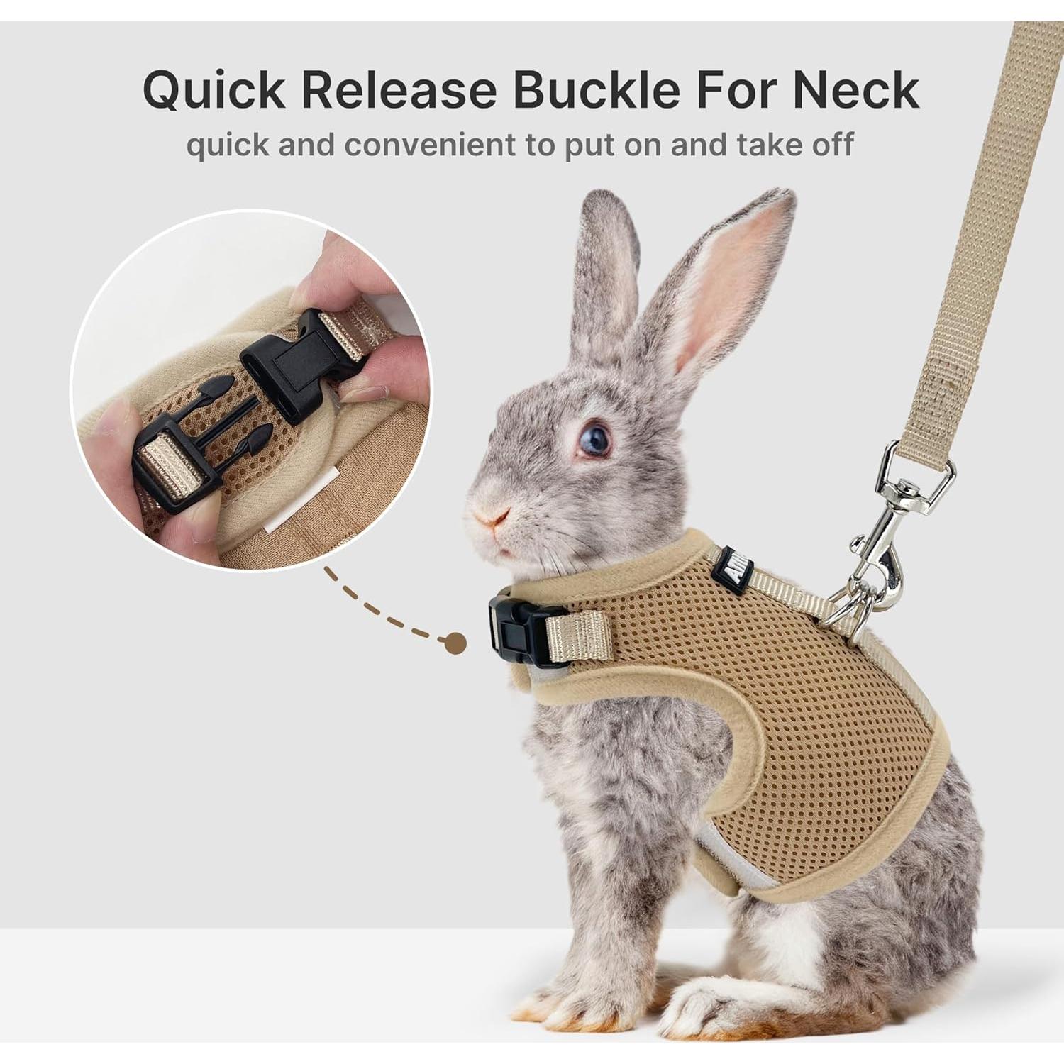 Conjunto Arnés y Correa AIITLE Caqui para Conejos y Mascotas