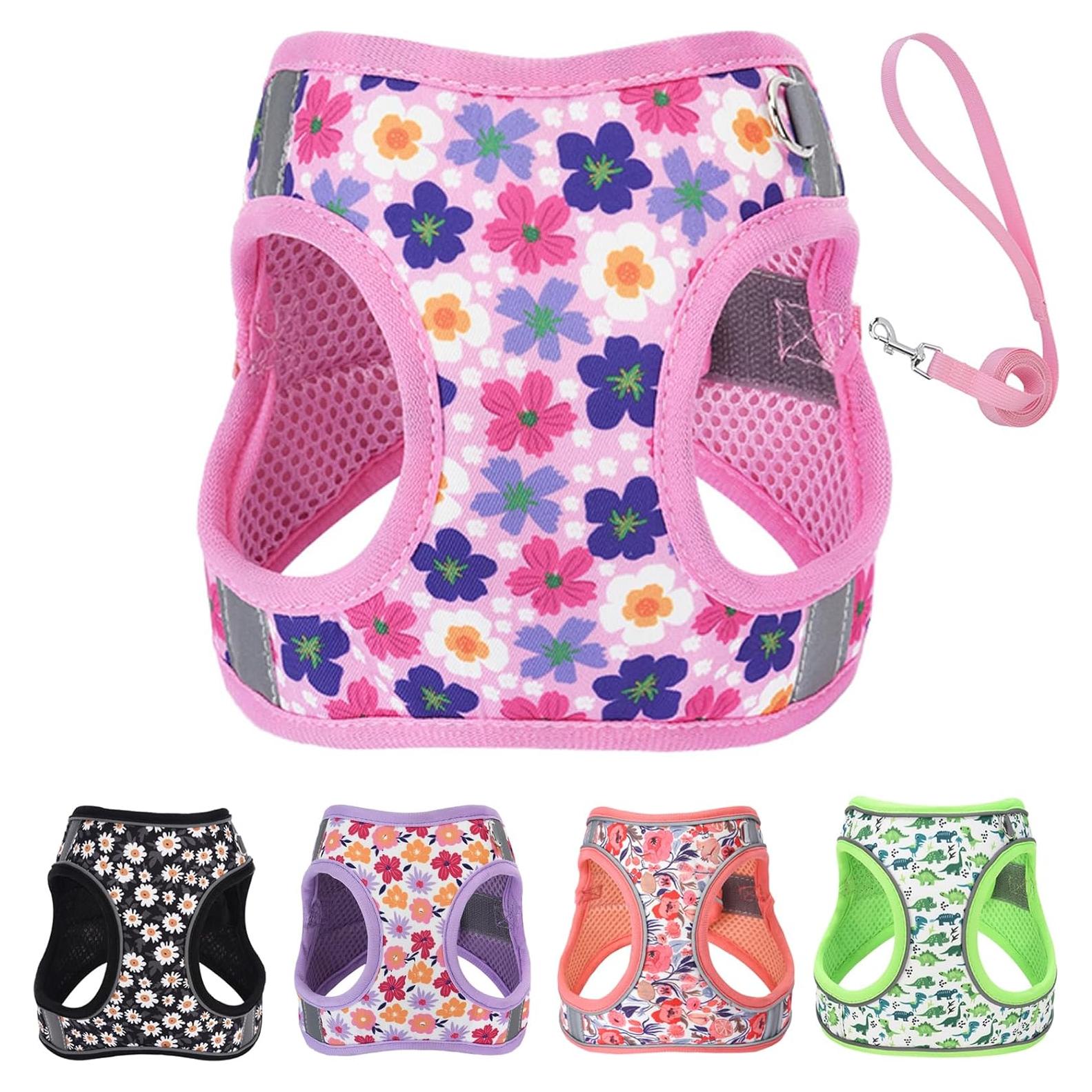 Arnés y Correa para Perros QAORD XXS Rosa Sin Tirones