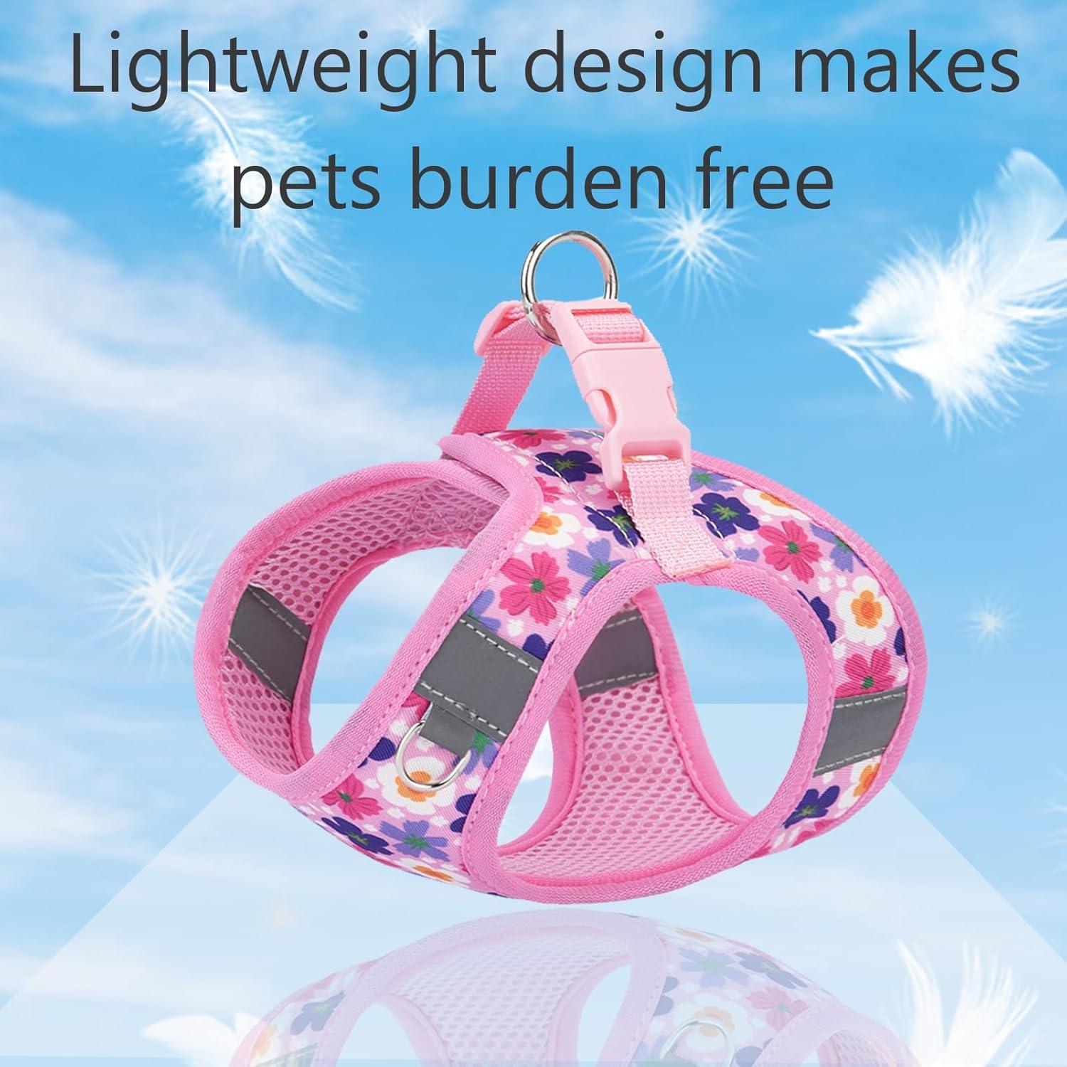 Arnés y Correa para Perros QAORD XXS Rosa Sin Tirones