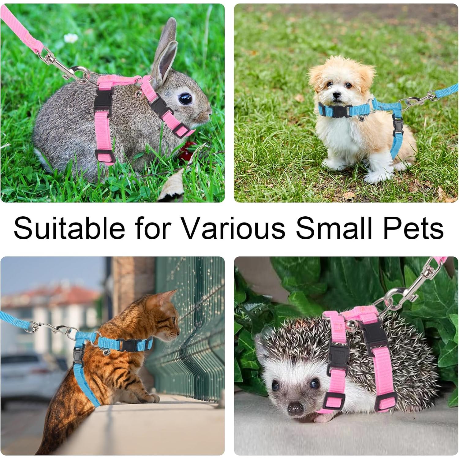 Arnés Ajustable para Erizo Soezy con Cuerda de Tracción 110cm Rosa