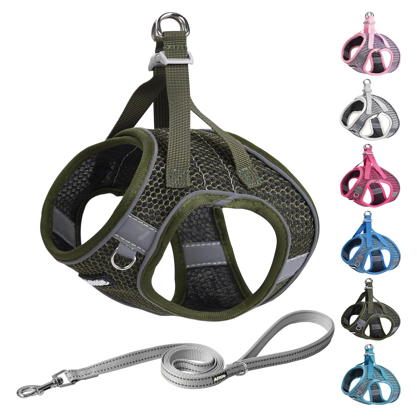 Arnés Sin Tirones AIITLE Verde Militar XS para Perros y Gatos