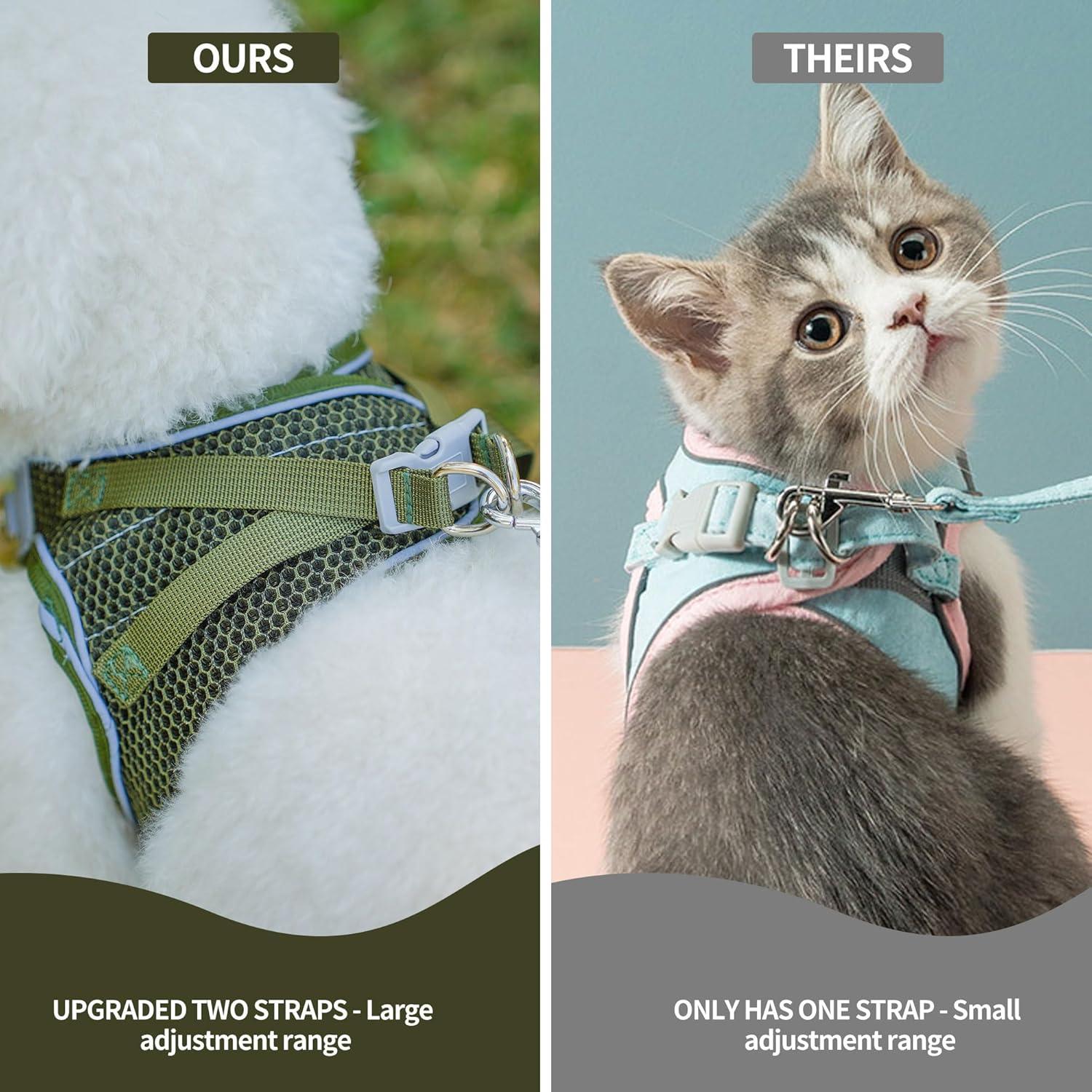 Arnés Sin Tirones AIITLE Verde Militar XS para Perros y Gatos