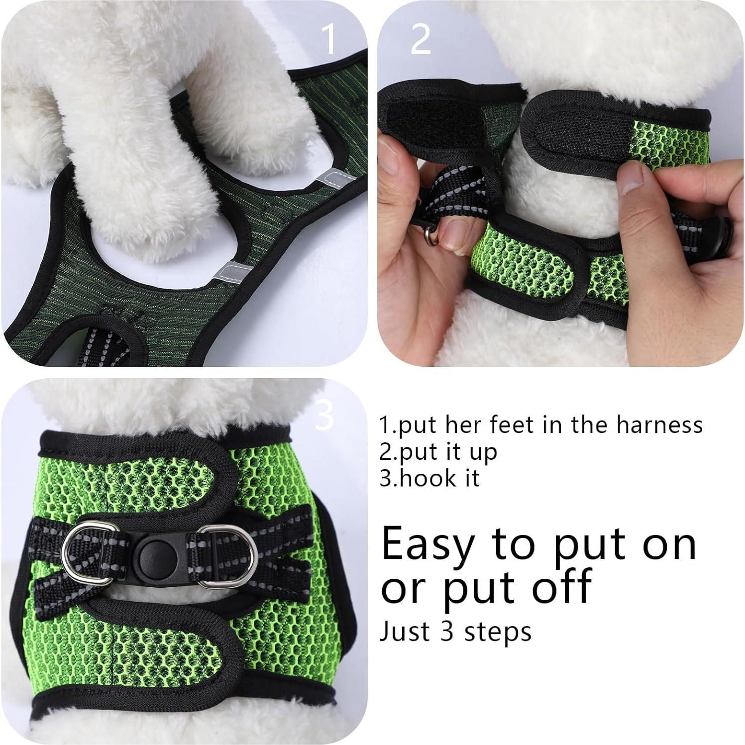 Arnés Suave para Perros Pequeños Shifenmei Verde XX-Pequeño