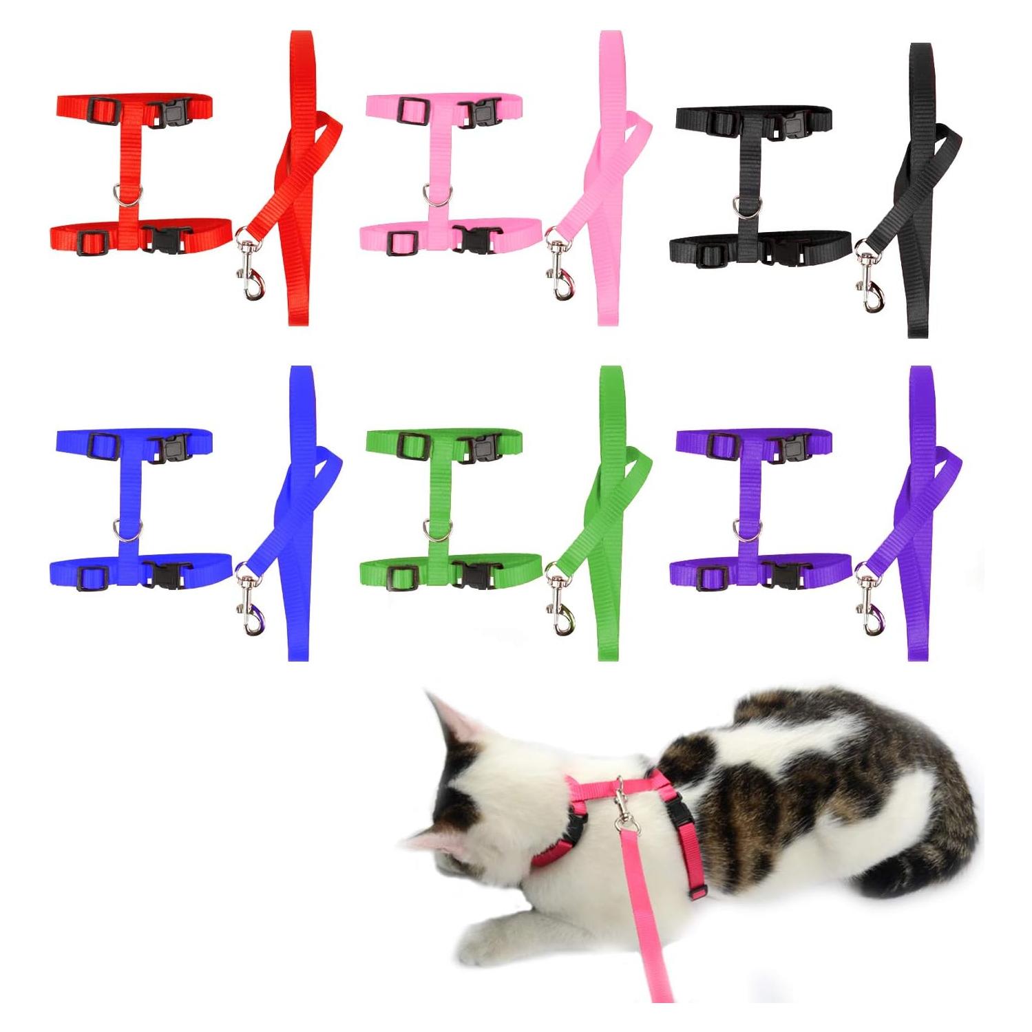 Paquete de 6 Arnés y Correa Ajustable Rocutus para Gato y Conejo
