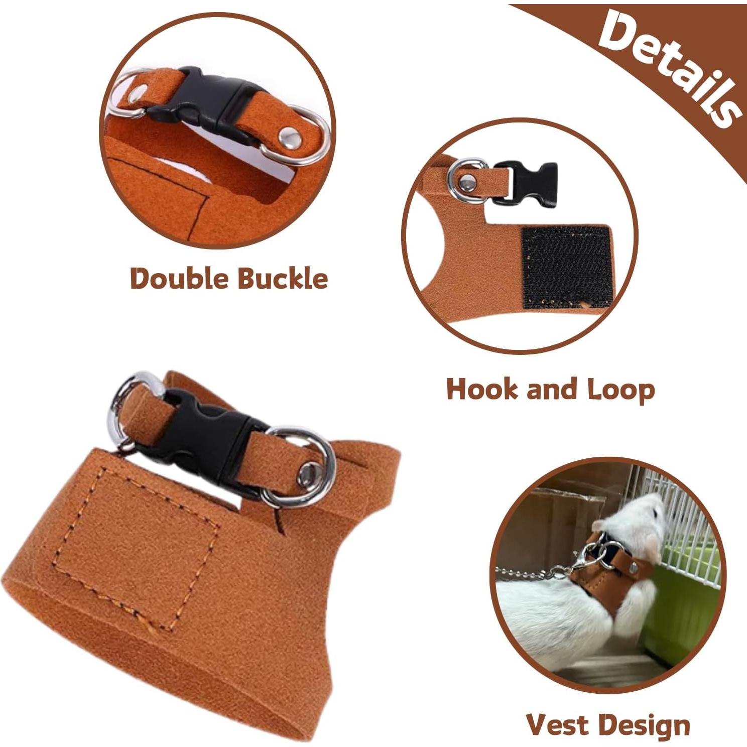 Paquete de 3 Arnés Ajustable para Ratas SEZDEKI - Cuero Suave