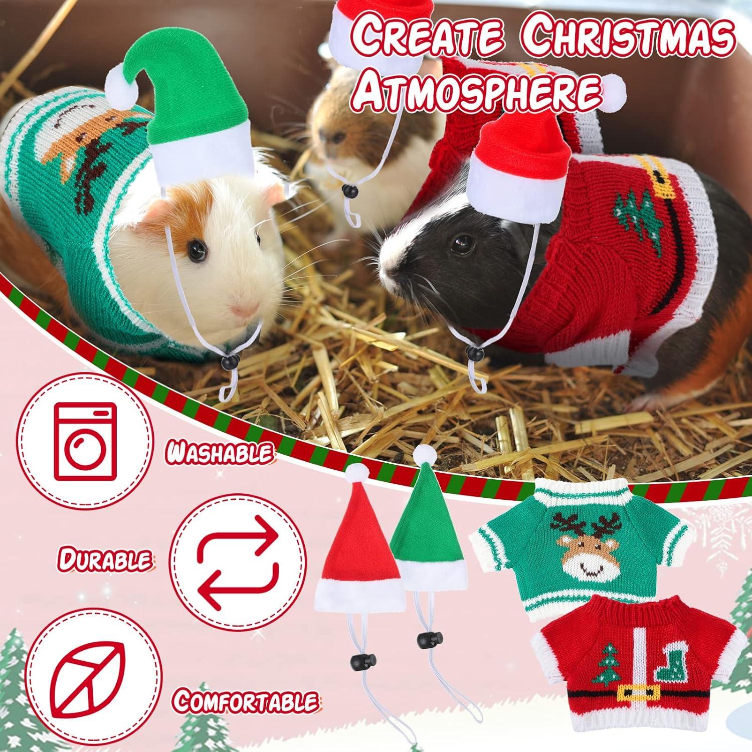 Ropa para Cobayas Mixweer 4 Piezas: 2 Ropa y 2 Sombreros