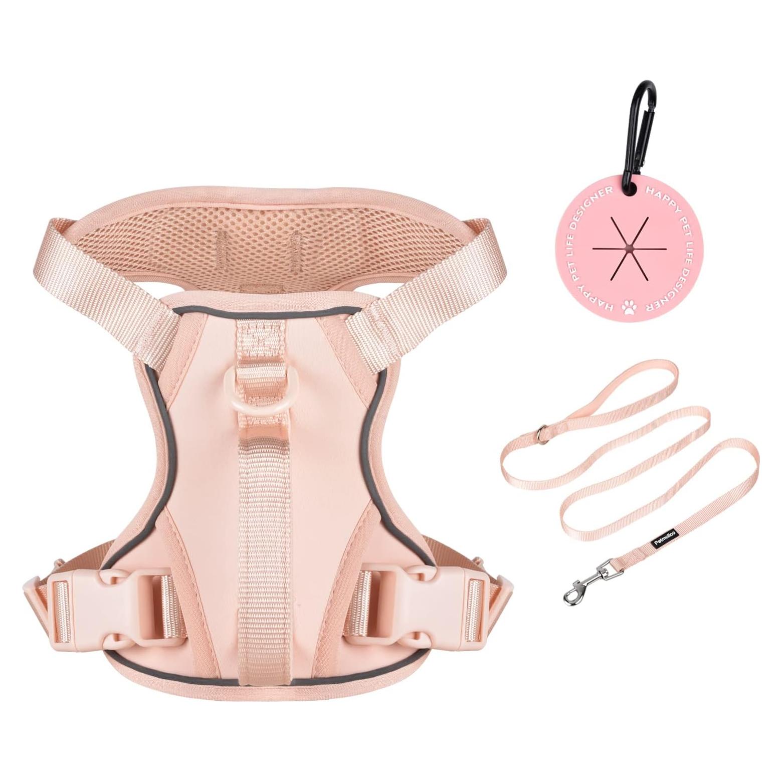 Arnés Chaleco para Perros Pequeños Petmolico Rosa Reflectante