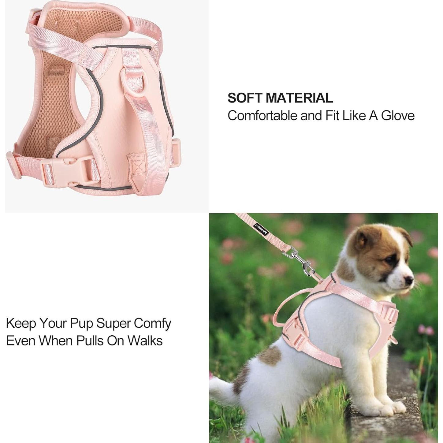 Arnés Chaleco para Perros Pequeños Petmolico Rosa Reflectante